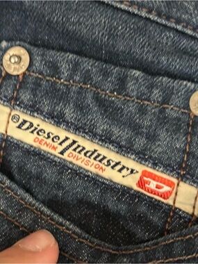 Diesel Men’s Denim Jeans - Navy with Red Accent